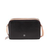 DUDU Bolso de Hombro Mujer Pequeño de Cuero Doble Cremallera Cartera Bolso de Mano Multibolsillos Negro