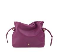 DUDU Bolso de mujer de piel con cierre de cordón - Bolso bandolera elegante, compacto y práctico para cualquier ocasión con correa ajustable fucsia