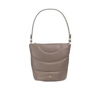 DUDU Bolso Mujer de Hombro y Bandolera Pespunteado Acolchado en Piel Napa, Bolso Grande con Cremallera y Doble Bandolera, Diseño Elegante Taupe