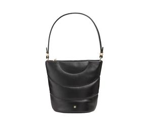 DUDU Bolso Mujer de Hombro y Bandolera Pespunteado Acolchado en Piel Napa, Bolso Grande con Cremallera y Doble Bandolera, Diseño Elegante Negro Rosa