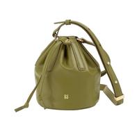 DUDU Bolso pequeño de cuero genuino para mujer con correa ajustable y cierre de cordón - Bolso bandolera elegante y compacto con cordón, perfecto para el uso diario verde oliva