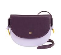 DUDU Bolso Pequeño de Piel para Mujer, Bolso Compacto de Diseño Fino con Cierre de Botón, Correa Ajustable Deep Purple