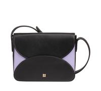 DUDU Borsa a Tracolla Donna in Pelle Con Patta Modello Envelope - Borsetta Piccola Elegante e Versatile Con Tracolla Regolabile, Borsa Perfetta per Ogni Occasione Black_Lavender, Black_Lavender, 21,00