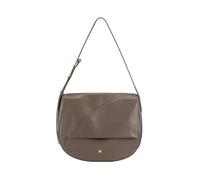 DUDU Borsa Donna Grande in Vera Pelle con Patta Davanti, Borsa a Tracolla Regolabile e Chiusura a Patta con Bottoni Magnetici - Elegante e Pratica per Ogni Occasione Taupe