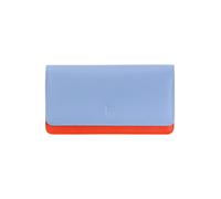 DUDU Cartera de Mujer en Piel Suave Multicolor RFID con Solapa Azul Pastel