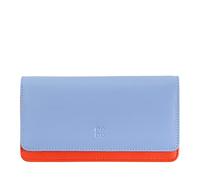 DUDU Cartera de Mujer en Piel Suave Multicolor RFID con Solapa Azul Pastel