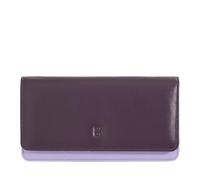 DUDU Cartera de Mujer en Piel Suave Multicolor RFID con Solapa Deep Purple