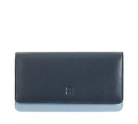 DUDU Cartera de Mujer en Piel Suave Multicolor RFID con Solapa Navy
