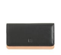 DUDU Cartera de Mujer en Piel Suave Multicolor RFID con Solapa Negro