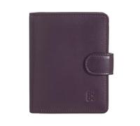 DUDU Cartera de Piel Genuina de Mujer Pequeño Tarjetero RFID con Monedero con Cremallera, Cierre Exterior Deep Purple