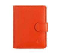 DUDU Cartera de Piel Genuina de Mujer Pequeño Tarjetero RFID con Monedero con Cremallera, Cierre Exterior Naranja