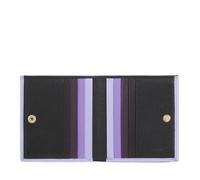 DUDU Cartera de Piel RFID Multicolor Tarjetero y Monedero Black_Lavender