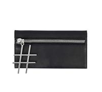 DUDU Cartera Elegante de Mujer en Piel Fina de diseño con Cremallera y Bolsillos portatarjetas de crédito Negro
