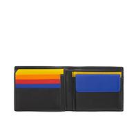 DUDU Cartera en Piel RFID Multicolor Clasica de Hombre Firmado Negro