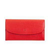 DUDU Cartera Grande para Mujer de Piel Coloreada, Cartera Continental, Bolsillos para Tarjetas de Crédito, Monedero con Cremallera Rojo Fuego