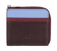 DUDU Cartera Hombre de Piel con Cremallera, Carteras Mujer Pequeña Compacto, Cremallera Externa, Espacio para Monedas y Tarjetas Carnés Burgundy Oscuro