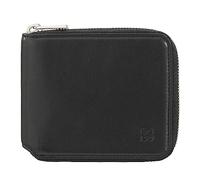 DUDU Cartera Hombre RFID de Piel Monedero con Cremallera Exterior Pequeña con 6 Ranuras para Tarjetas Negro