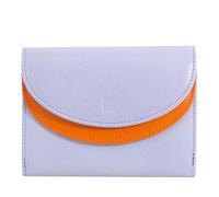 DUDU Cartera Mujer Auténtica Piel RFID con Monedero, Carteras Color con Doble Solapa Tarjetero Espacop para Billetes Provence Lilac