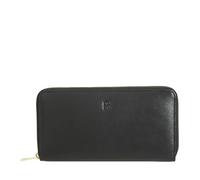 DUDU Cartera Mujer Grande RFID de verdadera Piel colorada Zip Around Black Pop