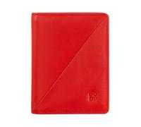 DUDU Cartera Mujer Pequeña de Piel de Colores Tarjetero con Monedero Cremallera y Botón Rojo Fuego