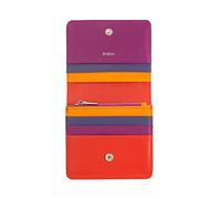 DUDU Cartera Mujer Pequeña de Piel Protección RFID de Colores Ultracompacta con Cremallera Interior y 8 Ranuras para Tarjetas Fucsia