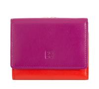 DUDU Cartera Mujer Pequeña de Piel RFID con Monedero con Cierre Clic Clac Compacta 6 Ranuras para Tarjetas Fucsia