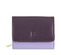 DUDU Cartera Mujer pequeña RFID en Piel Multicolor Colorful Deep Purple