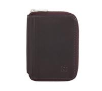 DUDU Cartera para Hombre Pequeña de Piel Blanda con Cremallera, Cartera Mini Ultracompacta con Cremallera, Billetera, Tarjetero para Tarjetas y Carnés Burgundy Oscuro