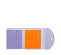 DUDU Cartera pequeña para Mujer de Suave Piel auténtica, Compartimentos para Tarjetas, Porta Billetes, Cremallera Trasera para Monedas, Cartera RFID con Cierre de Botones de Colores Provence Lilac