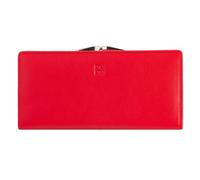 DUDU Cartera Grande para Mujer de Piel Genuina con protección RFID, Tarjetero con Monedero Clic clac, Billetera portadocumentos Colorida Rojo Fuego