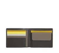 DUDU Cartera RFID de Piel para Hombre Nappa Coloreada con Monedero y Tarjetero Coffee Brown