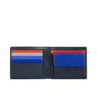 DUDU Cartera RFID de Piel para Hombre Nappa Coloreada con Monedero y Tarjetero Navy