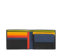 DUDU Cartera RFID de Piel para Hombre Nappa Coloreada con Monedero y Tarjetero Negro