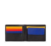 DUDU Cartera RFID de Piel para Hombre Nappa Coloreada con Monedero y Tarjetero Negro