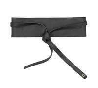 DUDU Cintura Donna OBI in Vera Pelle, Made in Italy, Cintura Larga Annodabile Donna per Vestito, Fusciacca in Pelle a Vita Alta Negro de 64 cm