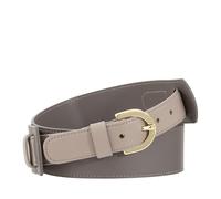 DUDU Cintura in Pelle Donna Made in Italy, H 40mm, con Fibbia Metallica, Larghezza 4cm, Cintura Elegante per Vestito, Pantalone Taupe de 90 cm