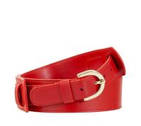 DUDU Cintura in Pelle Donna Made in Italy, H 40mm, con Fibbia Metallica, Larghezza 4cm, Cintura Elegante per Vestito, Pantalone Rojo de 90 cm