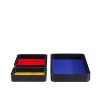 DuDu Conjunto de vaciabolsillos de Piel de 3 Piezas, Bandeja de Almacenamiento de Mesa casa Escritorio Oficina, Llavero, Monedas, teléfono Negro