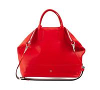 DUDU Elegante Bolso Bandolera para Mujer en Piel auténtica, Bolso de Mano con Dos Asas y Cremallera Rojo Fuego