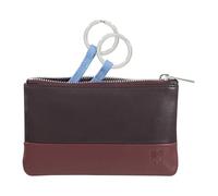 DUDU Estuche de Llaves Hombre Mujer con Cremallera Burgundy Oscuro