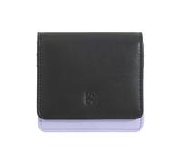 DUDU Cartera Mujer Pequeña de Piel Protección RFID de Colores Ultracompacta con Cremallera Interior y 8 Ranuras para Tarjetas Black_Lavender