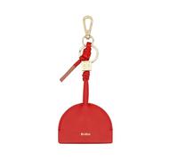 DUDU Llavero de Piel para Hombre y Mujer, Llavero con mosquetón y 2 Anillas, Rojo Fuego