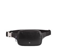 DUDU Marsupio in Pelle Uomo con Cinghia Addominale Regolabile, Marsupio Colorato a Tasca Singola con Cerniera, Porta Cellulare, Borsello da Viaggio, Marsupio da Scooter Moto Bicicletta Negro