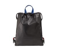 DUDU Mochila de Bolsa de Cuero para Mujer Deportiva de Moda Bolsa de Saco con Cordón y Asas Finas de Cuero Negro