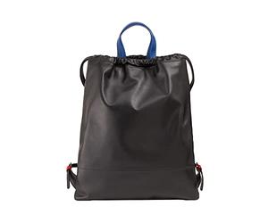 DUDU Mochila de Bolsa de Cuero para Mujer Deportiva de Moda Bolsa de Saco con Cordón y Asas Finas de Cuero Negro