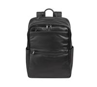DUDU Mochila de Cuero para Hombre y Mujer, Soporte para PC hasta 15,6" MacBook 16 Pulgadas, Mochila de Viaje de 20 litros, Elegante Mochila Multicompartimentos para Oficina de Trabajo Negro