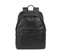 DUDU Mochila de Piel para Hombre y Mujer, para PC hasta 15,6" MacBook 16", Mochila de Viaje de 20 litros, Mochila de Trabajo de Oficina con un Elegante Diseño Esencial Negro