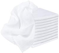 Dudu N Girlie 100% algodón bebé pañuelos cuadrados de muselina, 72 cm x 72 cm, juego de 6, color blanco/crema