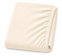 Dudu N Girlie algodón grueso jersey Mini cuna sábana bajera ajustable, 50 cm x 100 cm, color crema