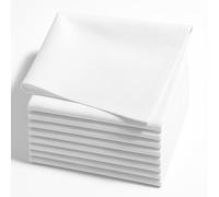 Dudu N Girlie con de punto de los hombres 100% algodón pañuelo, 40 cm x 40 cm, 12 piezas, color blanco